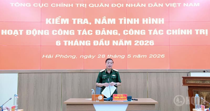 Thượng tướng Trương Thiên Tô kiểm tra CTĐ, CTCT 6 tháng đầu năm 2026 tại Vùng 1 Hải quân