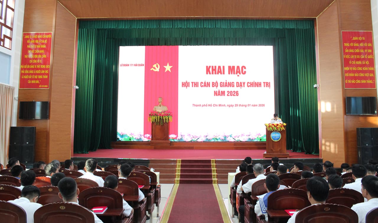 Lữ đoàn 171 tổ chức hội thi cán bộ giảng dạy chính trị năm 2026