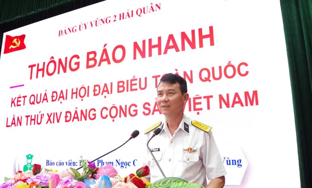 Vùng 2 Hải quân thông báo nhanh kết quả Đại hội XIV của Đảng
