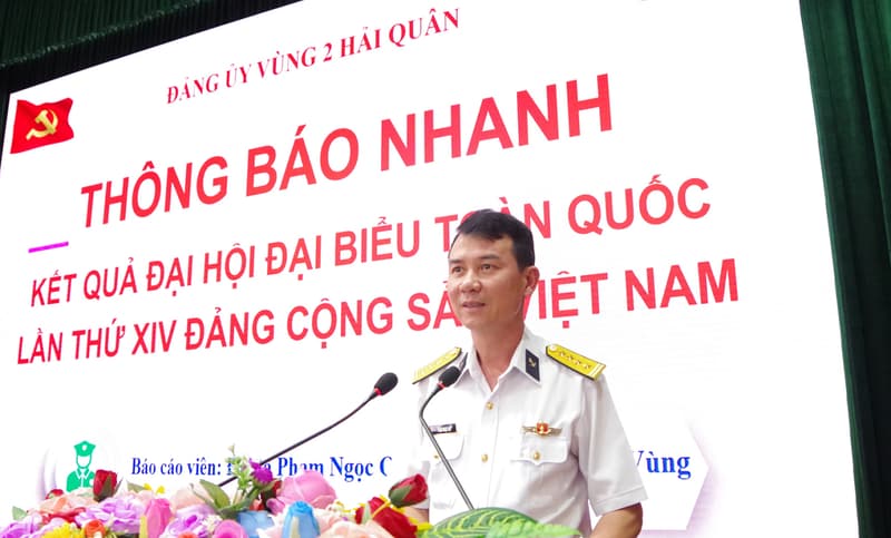 Vùng 2 Hải quân thông báo nhanh kết quả Đại hội XIV của Đảng