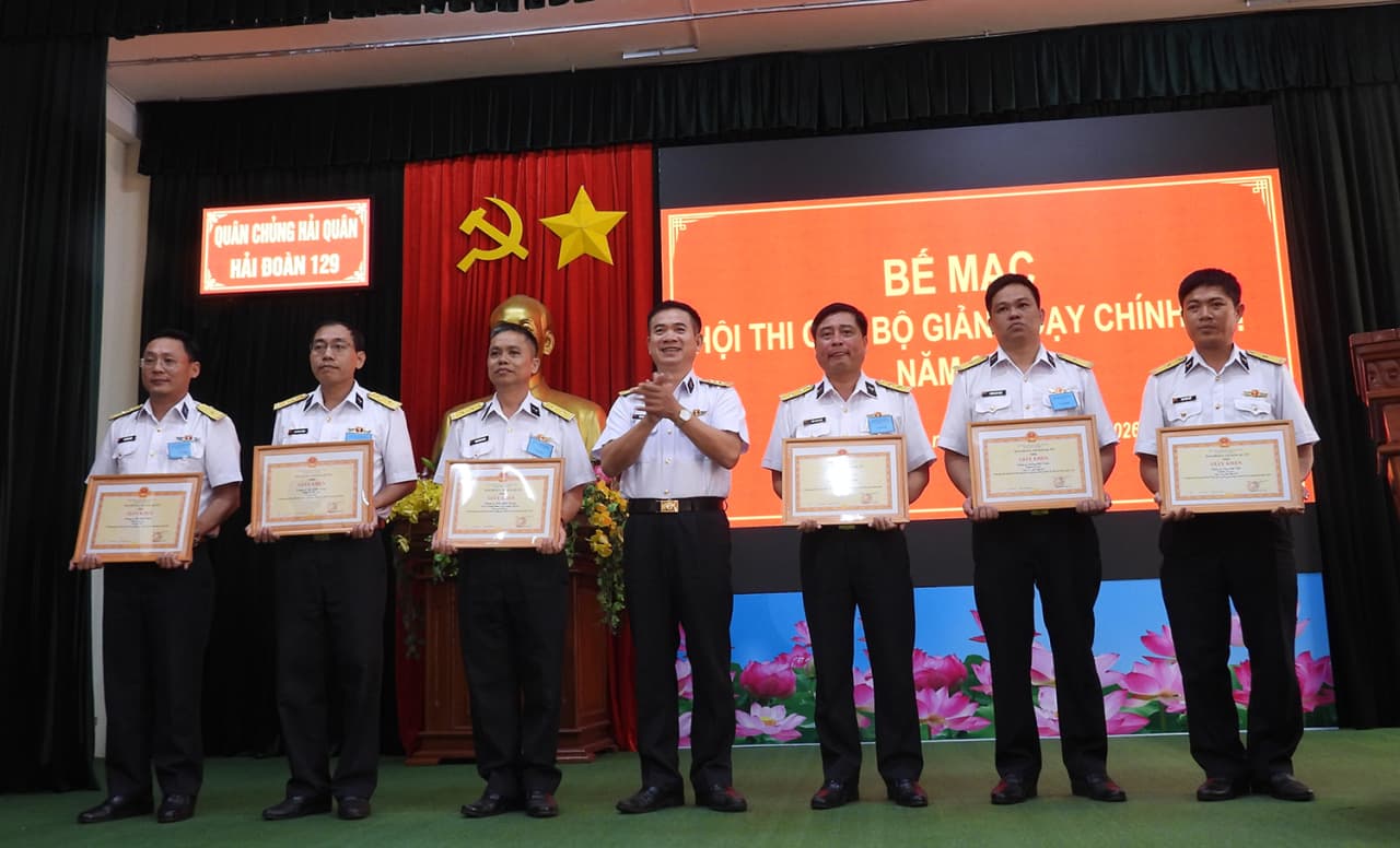 Hải đoàn 129 tổ chức hội thi cán bộ giảng dạy chính trị năm 2026