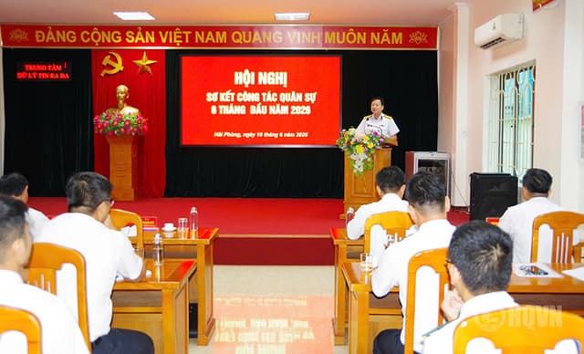 Trung tâm Xử lý tin ra đa sơ kết công tác quân sự 6 tháng đầu năm 2026