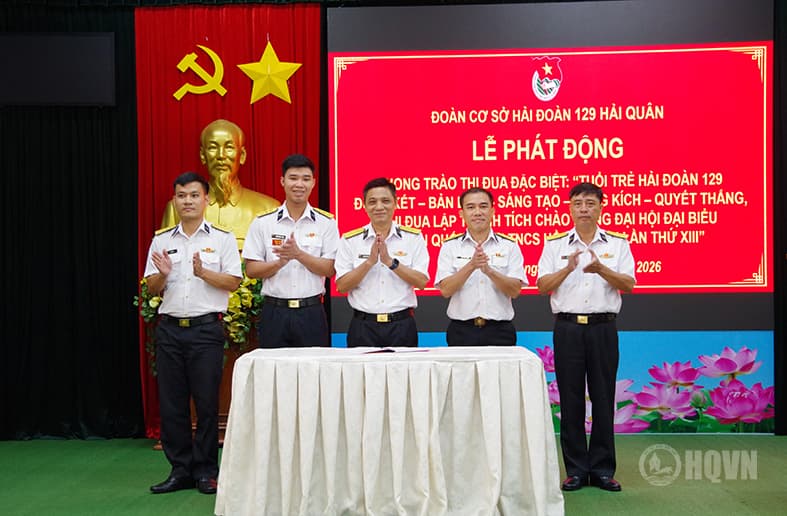 Đoàn cơ sở Hải đoàn 129 phát động thi đua chào mừng Đại hội Đoàn toàn quốc lần thứ XIII