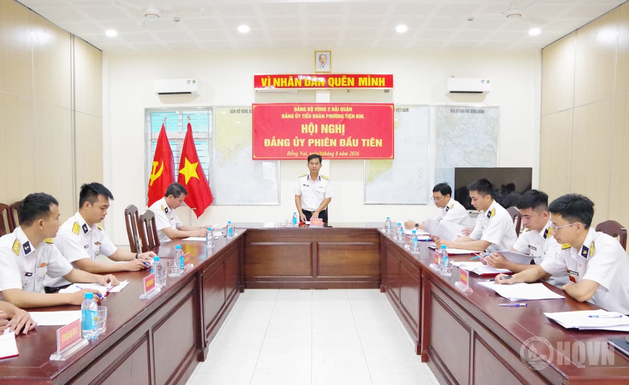 Đảng ủy Tiểu đoàn Phương tiện không người lái Vùng 2 Hải quân tổ chức Hội nghị Đảng ủy phiên đầu tiên