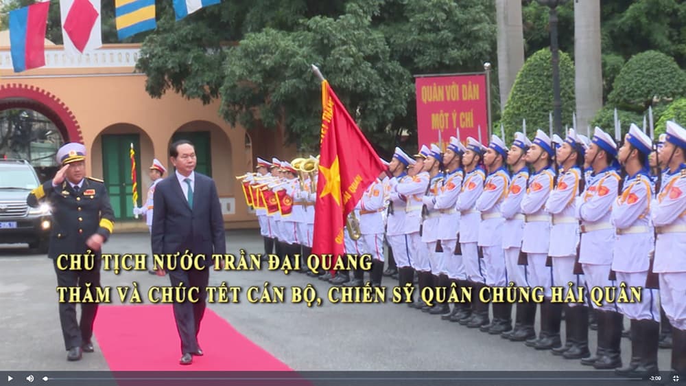 Chủ tịch nước Trần Đại Quang thăm và chúc Tết cán bộ, chiến sĩ Quân chủng Hải quân