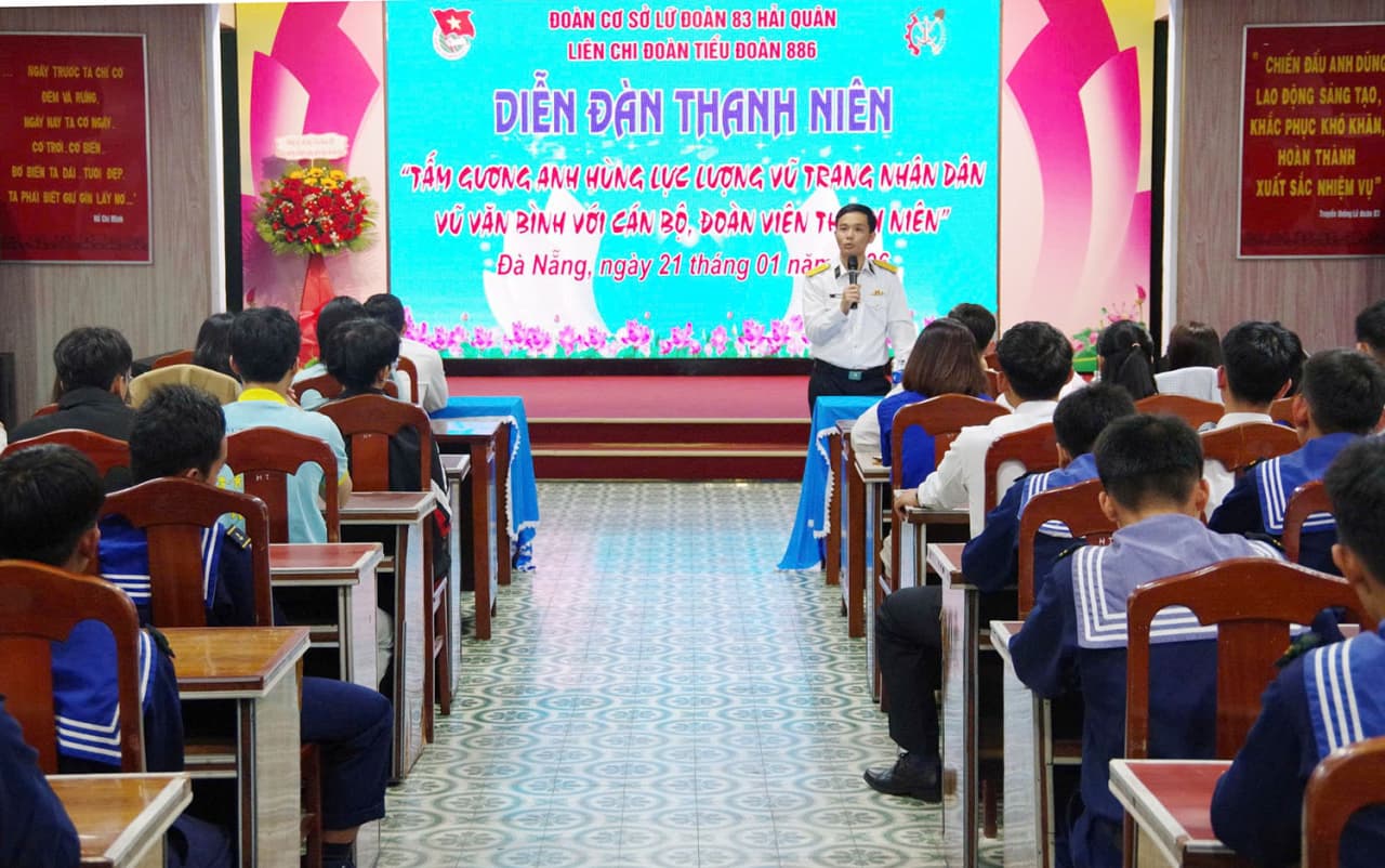 Lữ đoàn 83: Diễn đàn thanh niên học tập tấm gương Anh hùng lực lượng vũ trang nhân dân Vũ Văn Bình