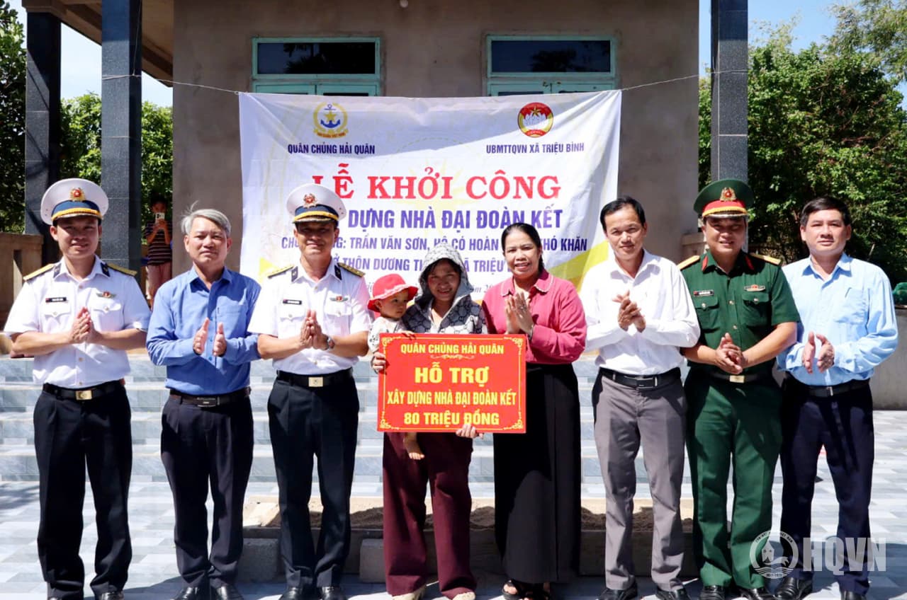Vùng 3 Hải quân khởi công xây dựng nhà đại đoàn kết tại Quảng Trị và Hà Tĩnh