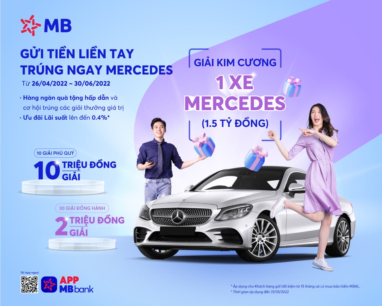 “Gửi tiền liền tay – Trúng ngay Mercedes” từ MB