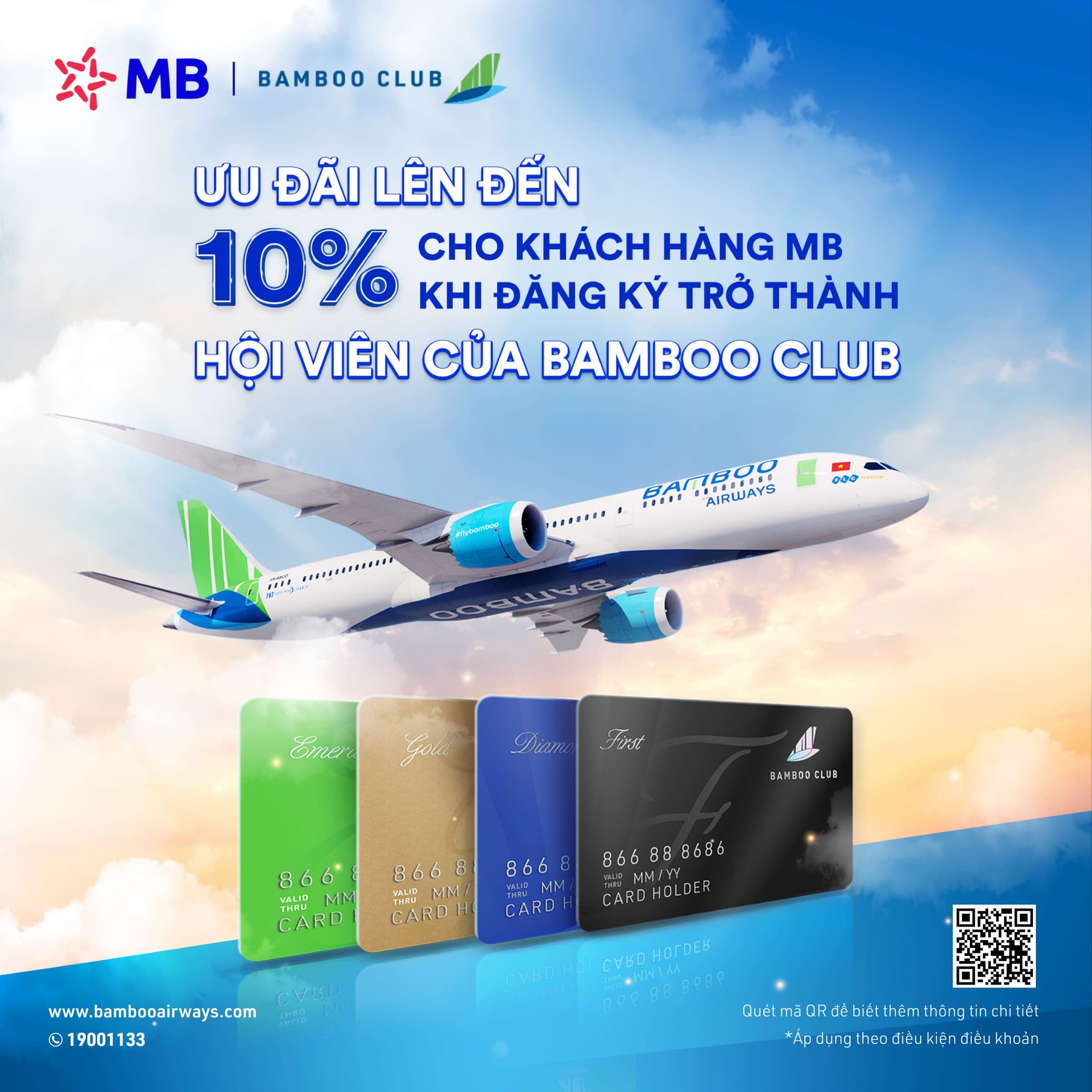 Ưu đãi đặt vé BamBoo Airways cho chủ thẻ MB