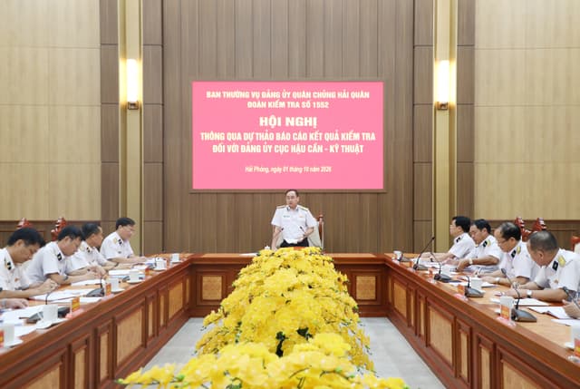 Ban Thường vụ Đảng uỷ Quân chủng: Thông qua dự thảo báo cáo kết quả kiểm tra Đảng ủy Cục Hậu cần-Kỹ thuật