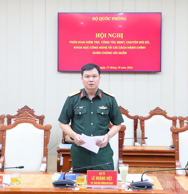 Bộ Quốc phòng Kiểm tra công tác bảo đảm kỹ thuật, chuyển đổi số trong Quân chủng Hải quân