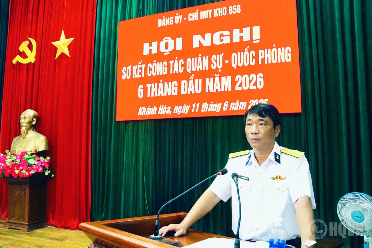 Kho 858 sơ kết công tác quân sự - quốc phòng 6 tháng đầu năm