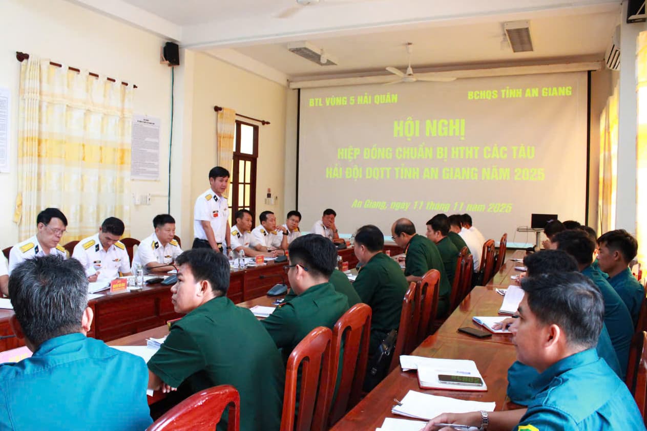 Hội nghị hiệp đồng chuẩn bị hội thi, hội thao các tàu Hải đội dân quân thường trực tỉnh An Giang năm 2025