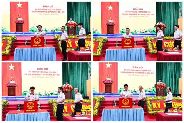 Rộn ràng ngày hội bầu cử ở Vùng 5 Hải quân