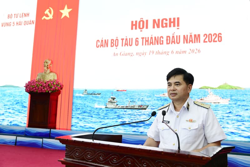 Vùng 5 Hải quân: Hội nghị cán bộ tàu 6 tháng đầu năm 2026
