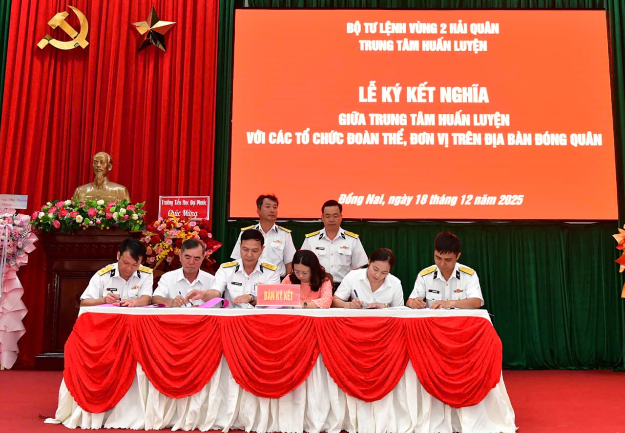 Trung tâm Huấn luyện Vùng 2 ký kết hoạt động kết nghĩa