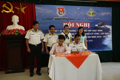 Vùng 1 Hải quân và Thành đoàn Hải Phòng tổng kết 5 năm phối hợp hoạt động