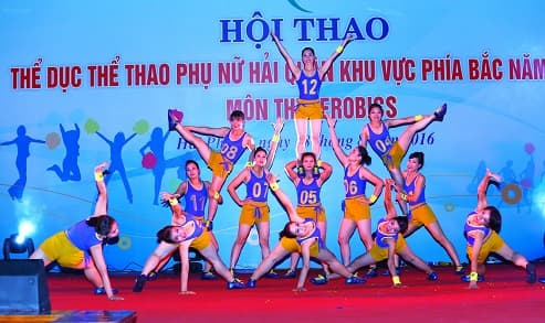 Thi aerobic trong Hội thao TDTT Phụ nữ Hải quân Khu vực phía Bắc
