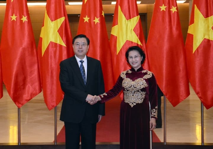 Chủ tịch QH Nguyễn Thị Kim Ngân đón, hội đàm với Chủ tịch QH Trung Quốc Trương Đức Giang
