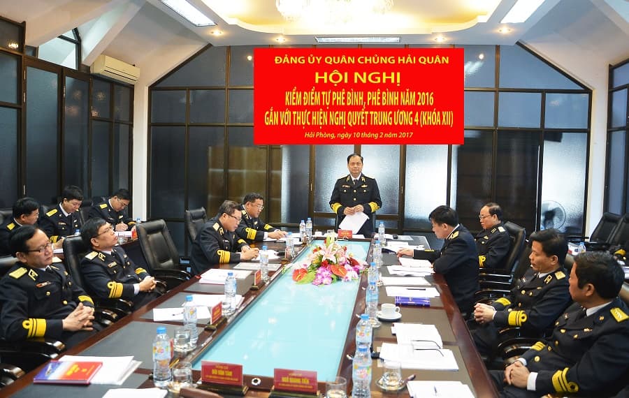 Đảng ủy Quân chủng Hải quân: Kiểm điểm tự phê bình, phê bình gắn với thực hiện Nghị quyết Trung ương 4 (khoá XII)