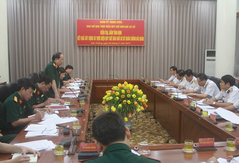 Quân ủy Trung ương: Kiểm tra kết quả thực hiện Quy chế dân chủ cơ sở ở Quân chủng Hải quân