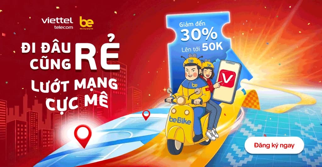 ĐĂNG KÝ DATA, VIETTEL TẶNG MÃ "BE" TỚI 50K– ĐI ĐÂU CŨNG RẺ, LƯỚT MẠNG CỰC MÊ!