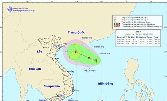 Đêm 2-7, áp thấp nhiệt đới có khả năng mạnh lên thành bão