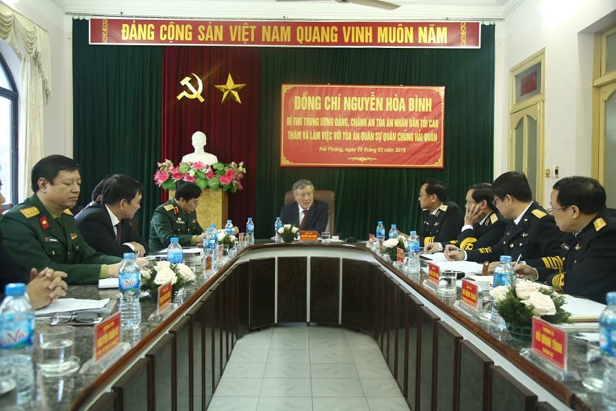 Đoàn công tác Tòa án nhân dân tối cao thăm, làm việc với Quân chủng Hải quân