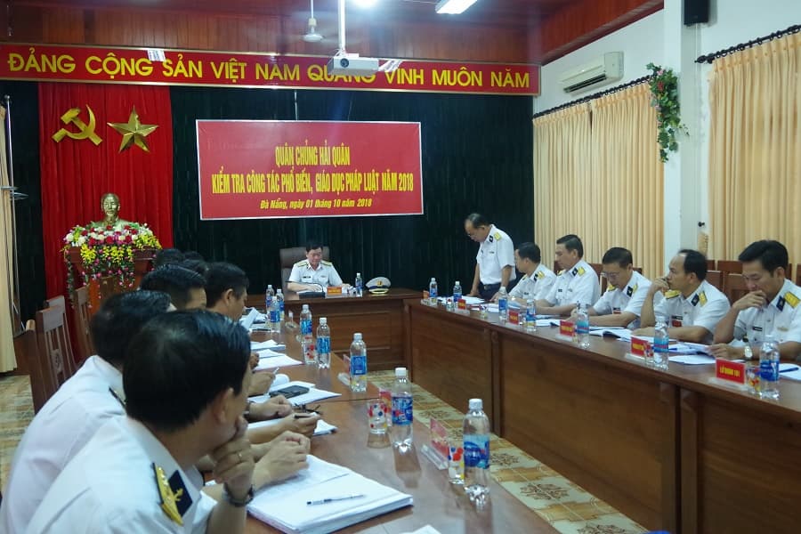 Hội đồng phối hợp phổ biến giáo dục pháp luật Quân chủng kiểm tra công tác phổ biến giáo dục pháp luật tại Vùng 3 Hải quân