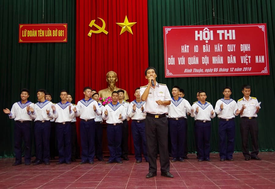 Tuổi trẻ Lữ đoàn tên lửa bờ 681: Hội thi các bài hát quy định