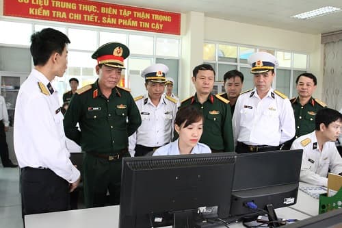 Đoàn công tác Bộ Tổng tham mưu thăm, kiểm tra Đoàn Đo đạc biên vẽ hải đồ và nghiên cứu biển