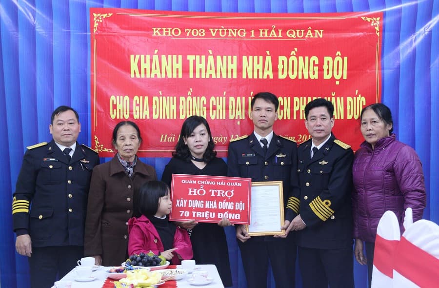 Kho 703, Vùng 1 Hải quân: Khánh thành nhà đồng đội