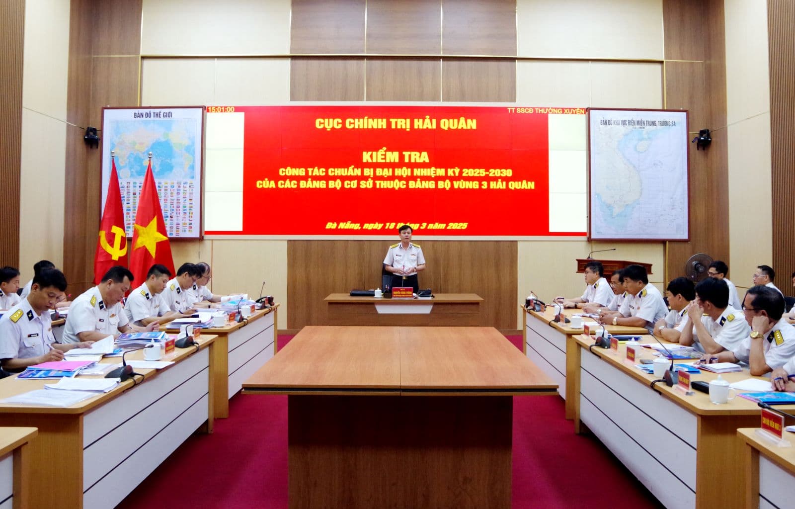 Cục Chính trị Hải quân kiểm tra công tác chuẩn bị đại hội đảng bộ cơ sở Vùng 3