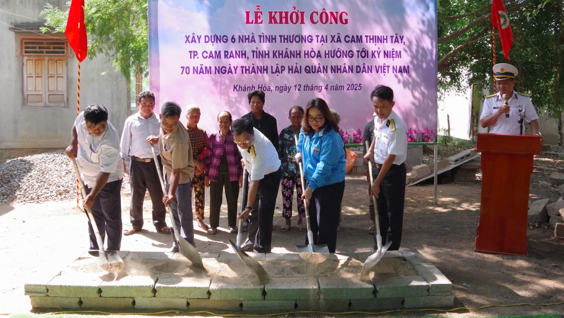 Lữ đoàn 957 khởi công xây dựng nhà tình thương tặng các hộ gia đình có hoàn cảnh đặc biệt khó khăn