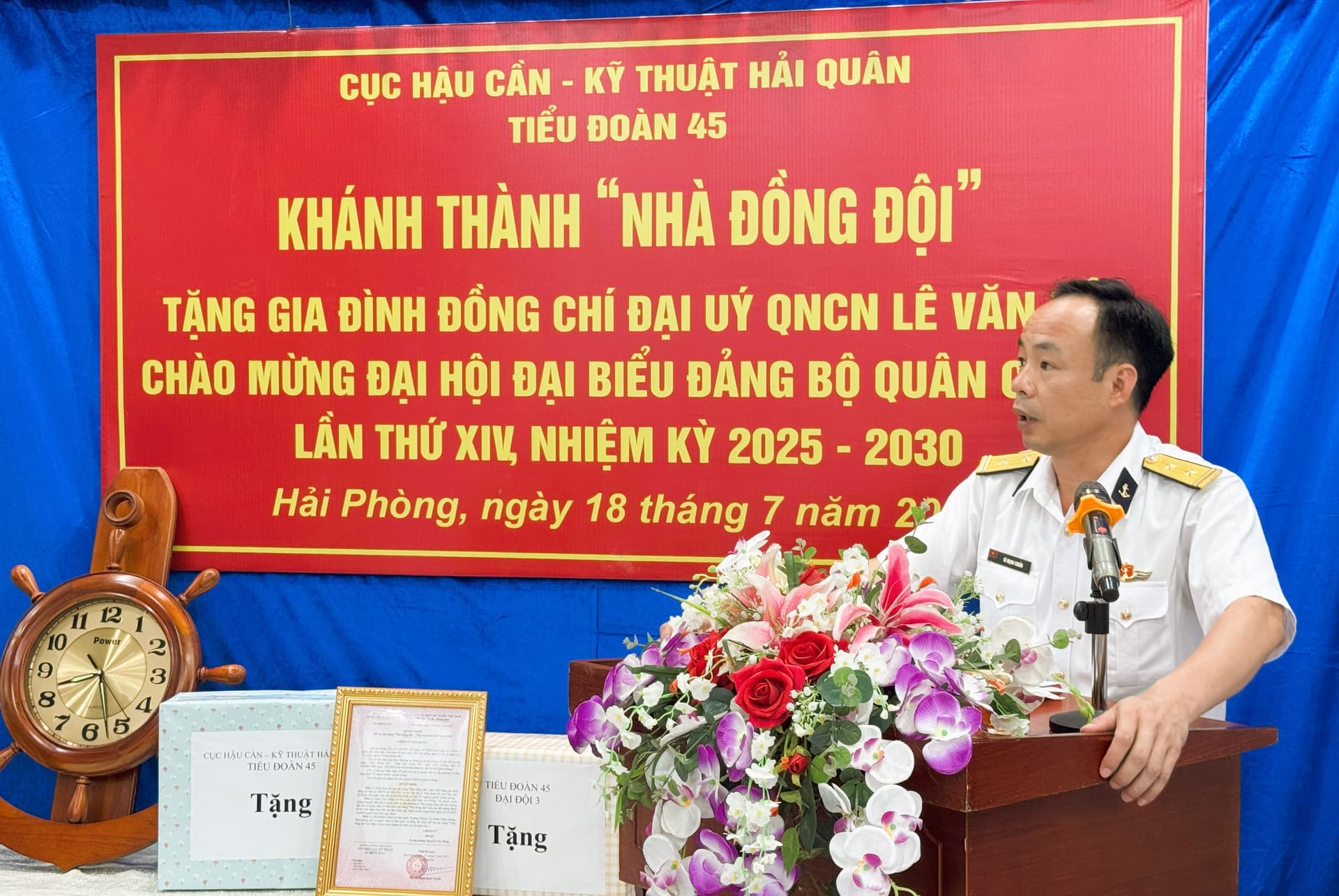 Tiểu đoàn 45 tổ chức khánh thành, bàn giao nhà đồng đội