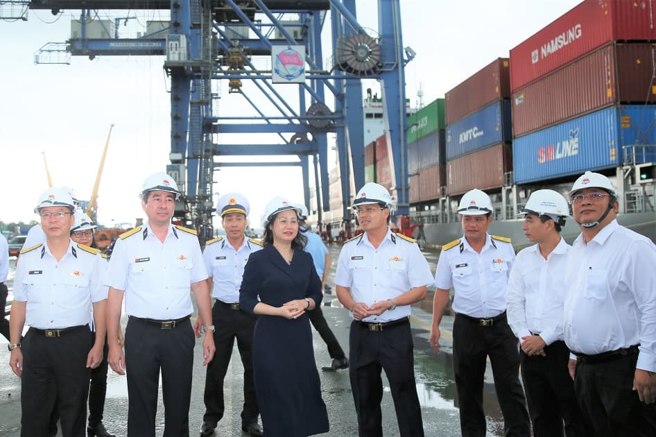 Đoàn công tác của Văn phòng Trung ương Đảng thăm, làm việc với Tổng công ty Tân cảng Sài Gòn