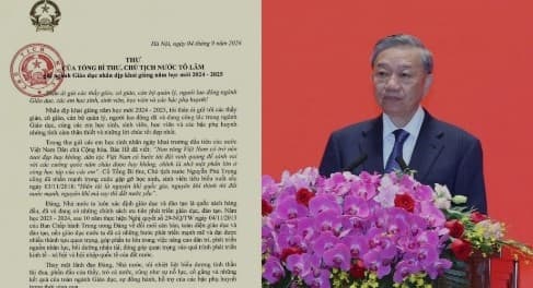 Thư Tổng Bí thư, Chủ tịch nước Tô Lâm gửi ngành Giáo dục nhân dịp khai giảng năm học 2024-2025
