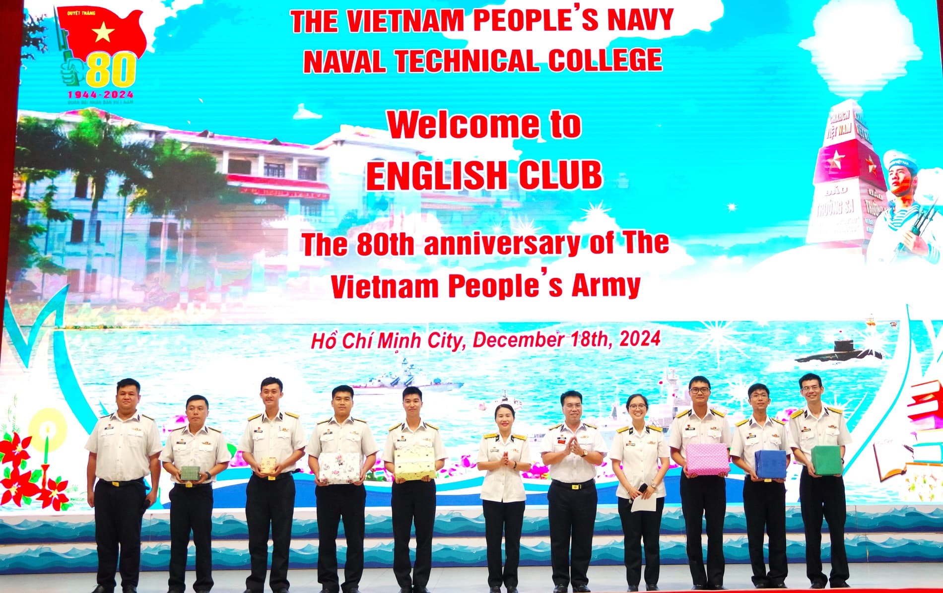 Trường Cao đẳng Kỹ thuật Hải quân sinh hoạt Câu lạc bộ tiếng Anh tháng 12
