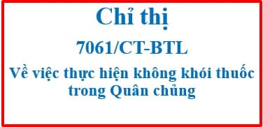 Chỉ thị về việc thực hiện không khói thuốc lá trong Quân chủng Hải quân