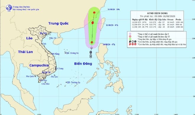 Áp thấp nhiệt đới đã mạnh lên thành cơn bão số 3, có tên quốc tế là Mekkhala