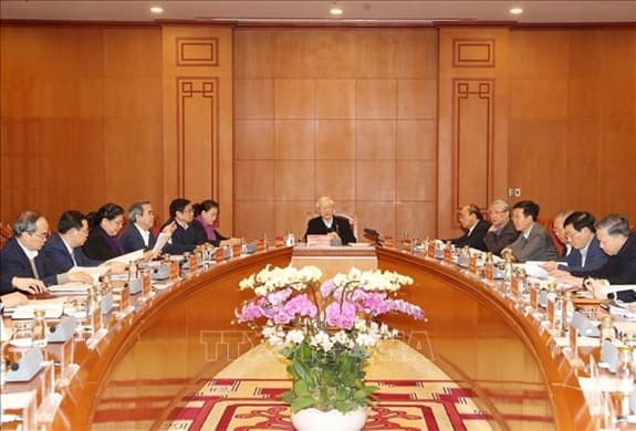 Tổng Bí thư, Chủ tịch nước Nguyễn Phú Trọng chủ trì họp Tiểu ban Văn kiện Đại hội XIII của Đảng
