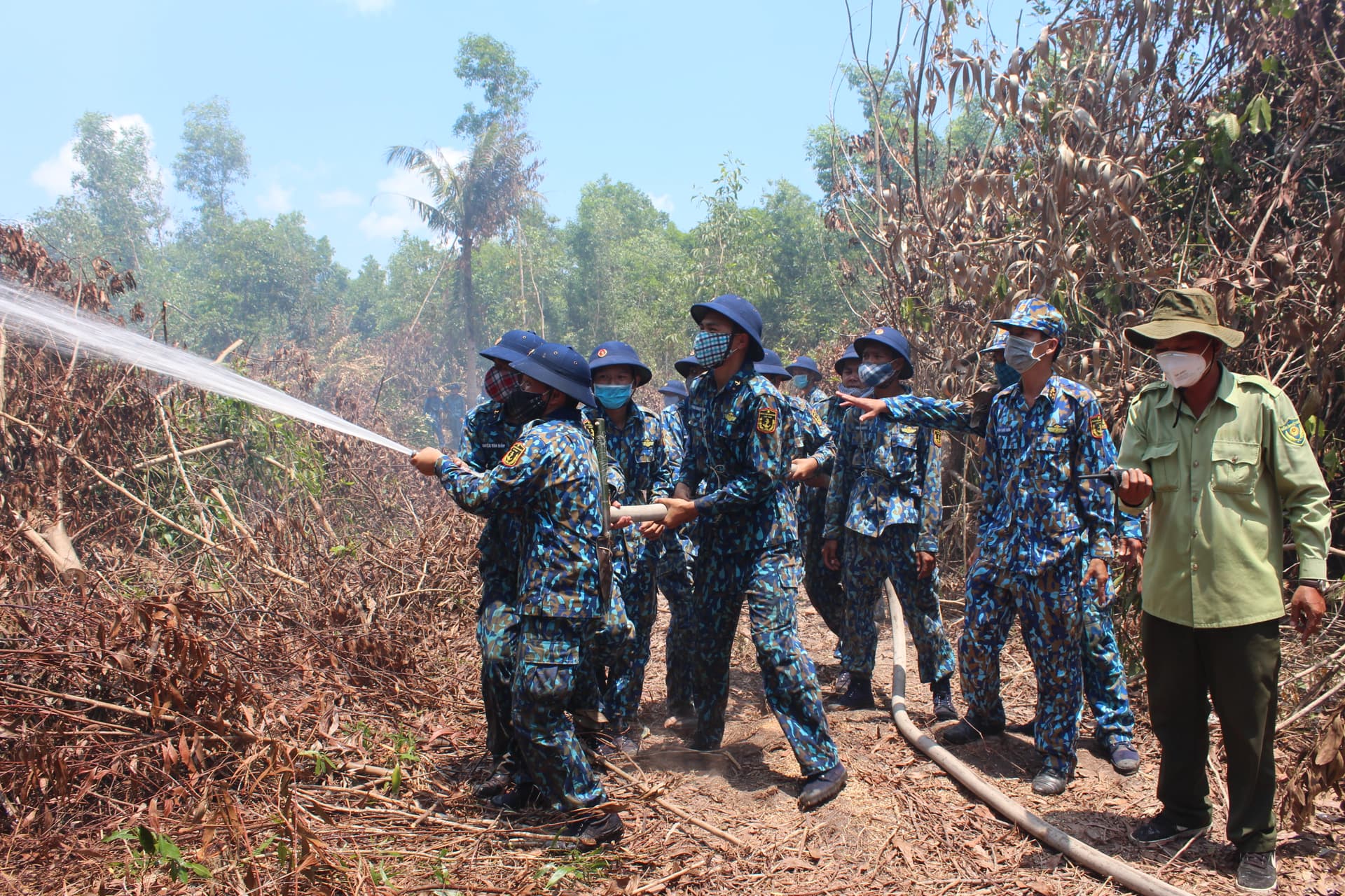 250 cán bộ, chiến sĩ Vùng 5 Hải quân tham gia chữa cháy rừng