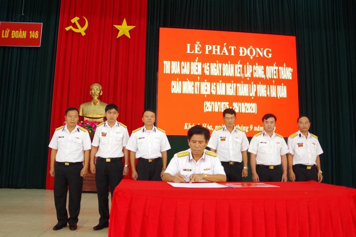 Lữ đoàn 146 phát động thi đua cao điểm chào mừng, kỷ niệm 45 năm Ngày thành lập Vùng 4