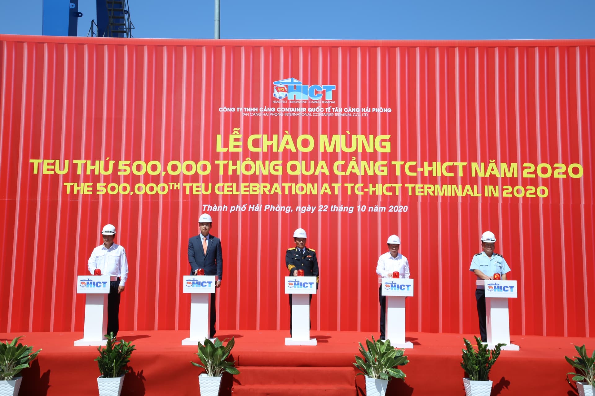 Cảng Container quốc tế Tân cảng-Hải Phòng đón Teu hàng thứ 500 nghìn, năm 2020