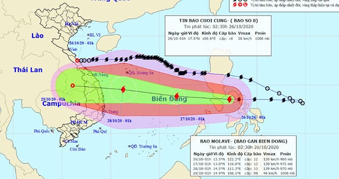 Bão số 9 mạnh thêm, áp thấp nhiệt đới suy yếu từ bão số 8