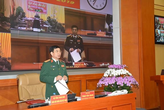 Lãnh đạo Bộ Quốc phòng giao ban phiên đầu năm và chúc Tết toàn quân
