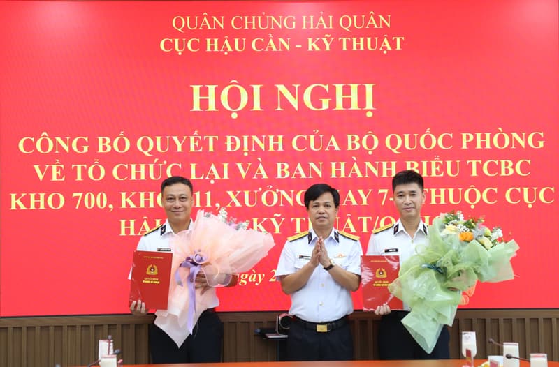 Cục Hậu cần-Kỹ thuật Hải quân công bố quyết định tổ chức lại Kho 700, Kho 711 và Xưởng may 7/5