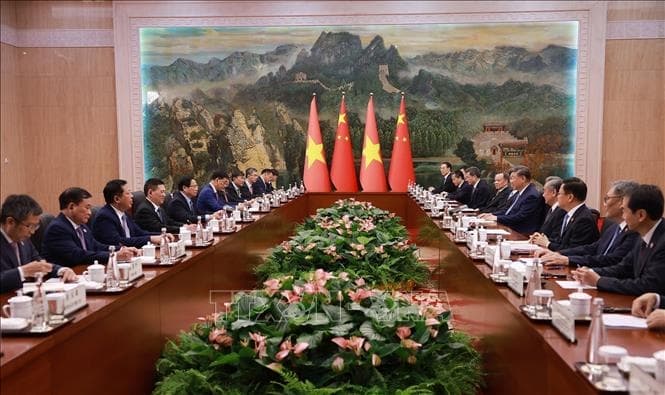 Thủ tướng Phạm Minh Chính hội kiến Tổng Bí thư, Chủ tịch Trung Quốc Tập Cận Bình