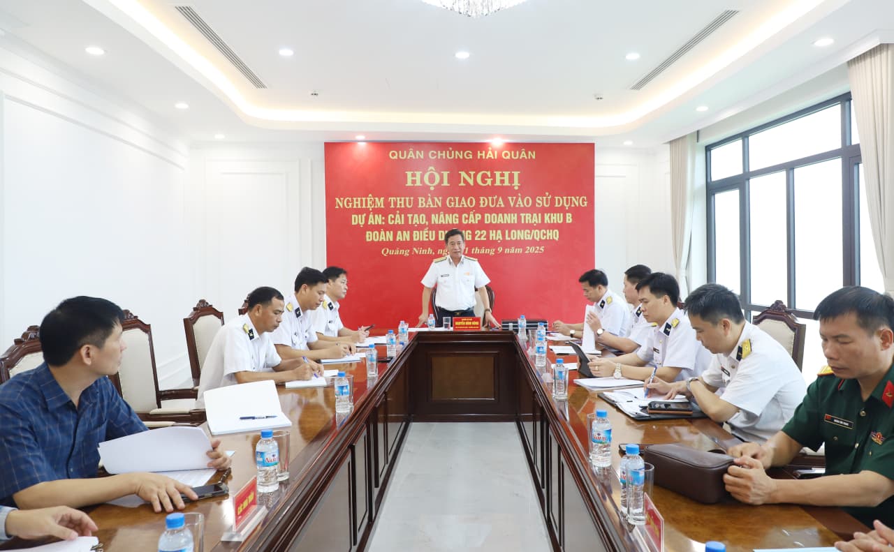 Nghiệm thu dự án cải tạo, nâng cấp doanh trại khu B Đoàn 22 Hạ Long