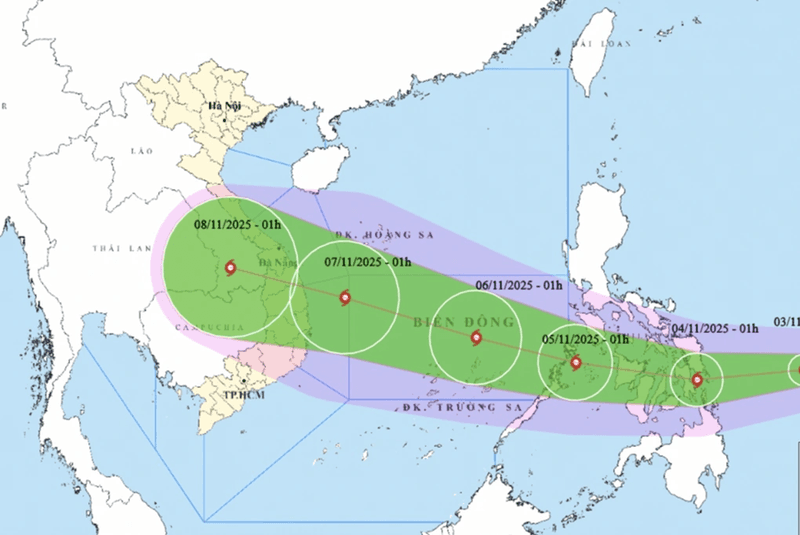 Bão Kalmaegi tăng cấp, hướng về khu vực giữa Biển Đông